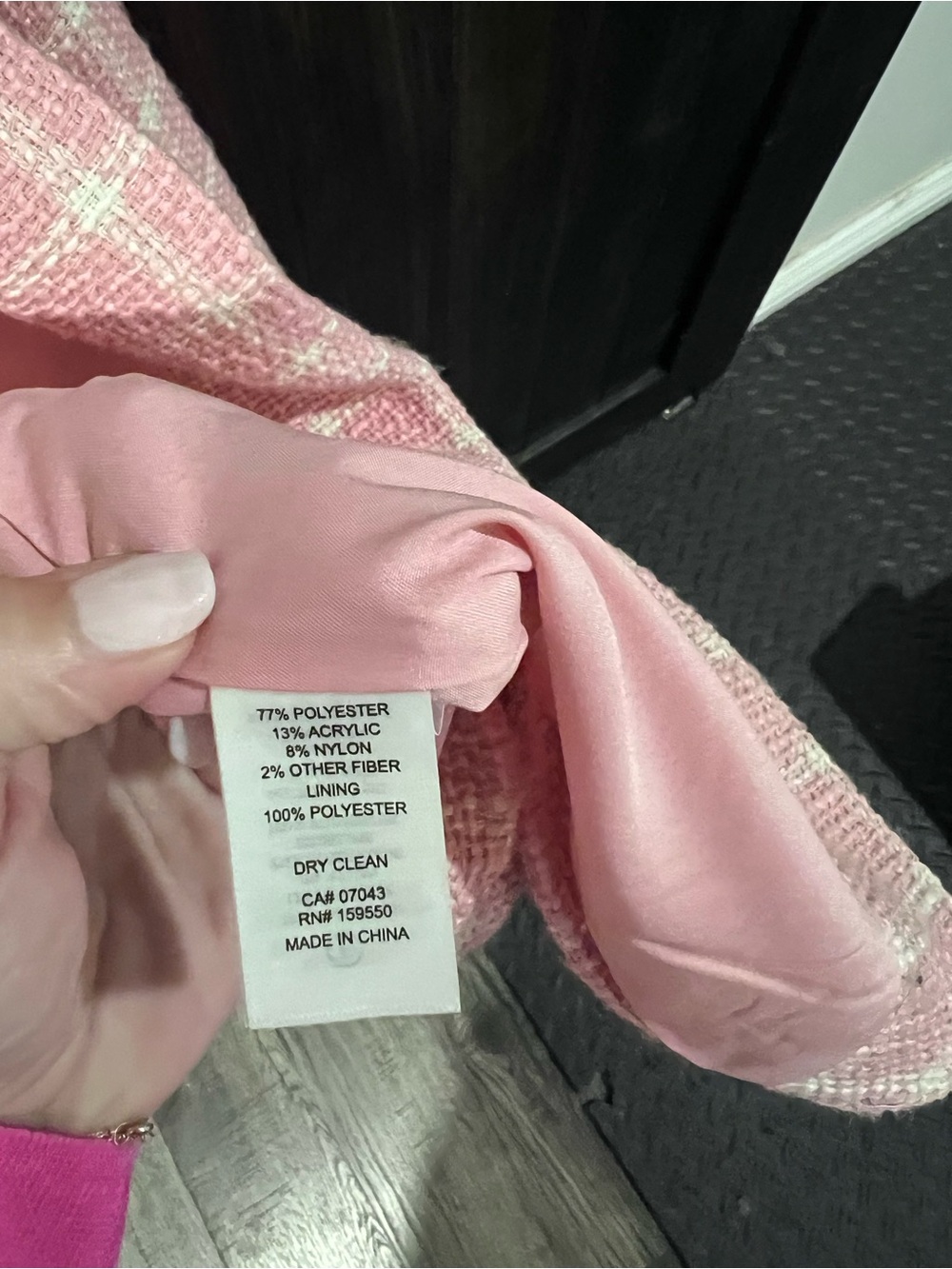 Pink Tweed Blazer Jacket - Picture 3 of 3
